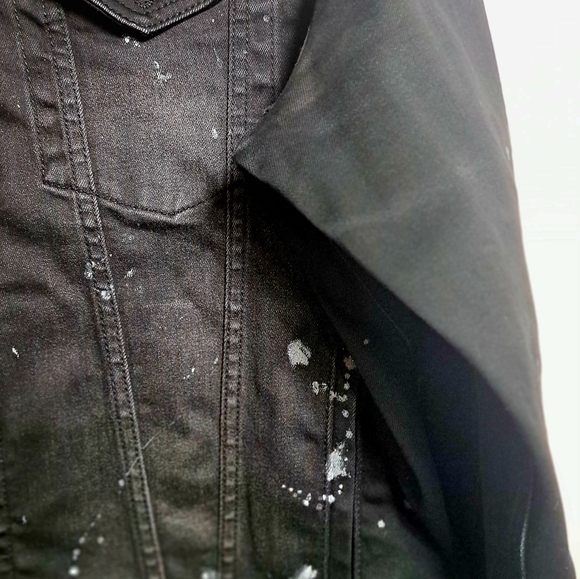 CULT OF INDIVIDUALITY JACKETMEN XXL BLACK PAIN SPLATTER TRUCKER STRETCH./ Dr - Picture 5 of 14
